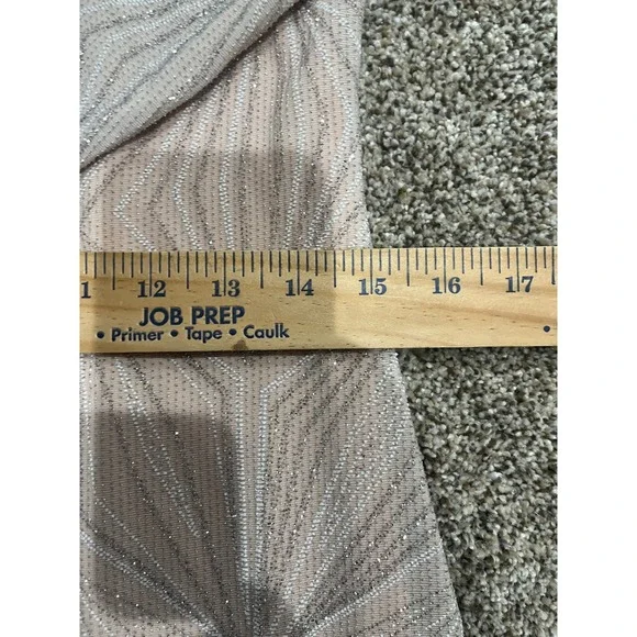 JH Evenings Pink Silver Metallic Geometric Sheath Dress 3/4 Sleeve Size 8 - Picture 4 of 8